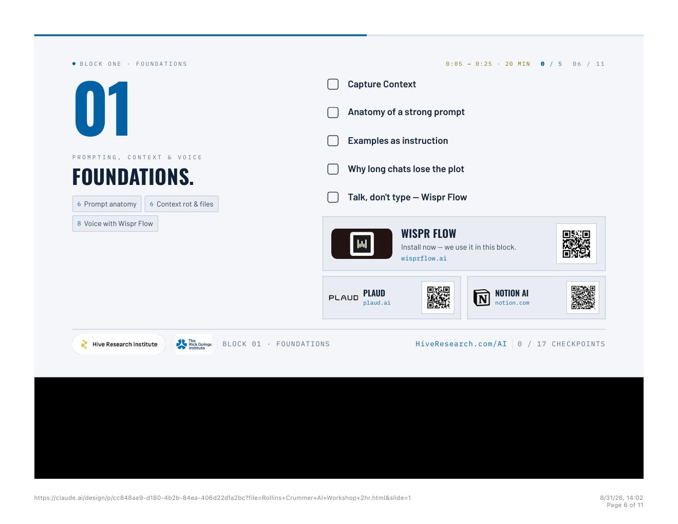 Block one · Foundations